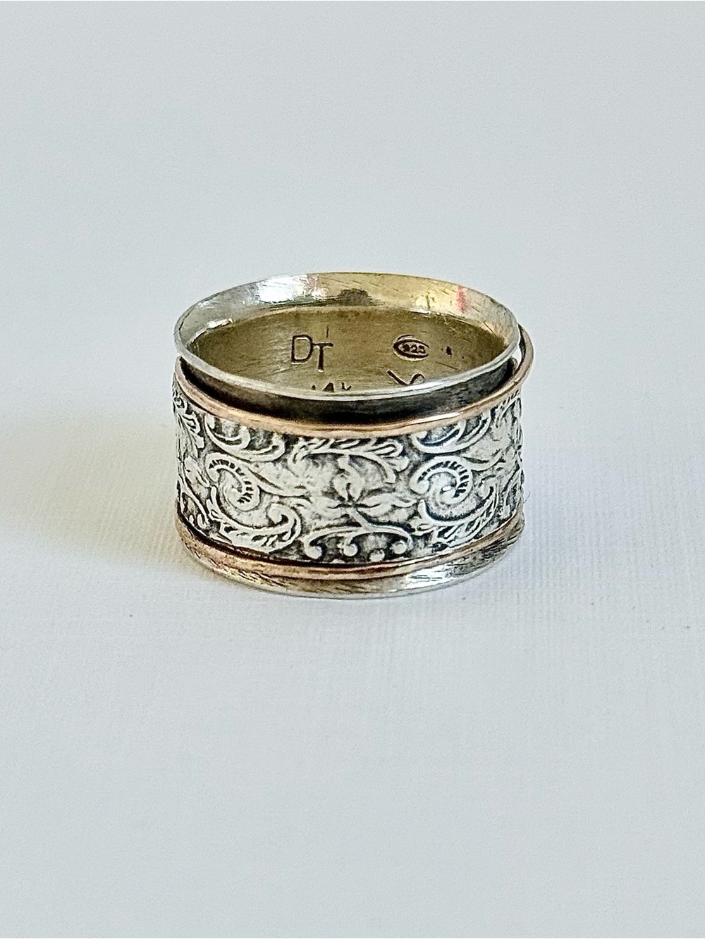 Spinner Ring 14K Rose Gold | Sterling Silver David Tishbi Eden Floral Size 7